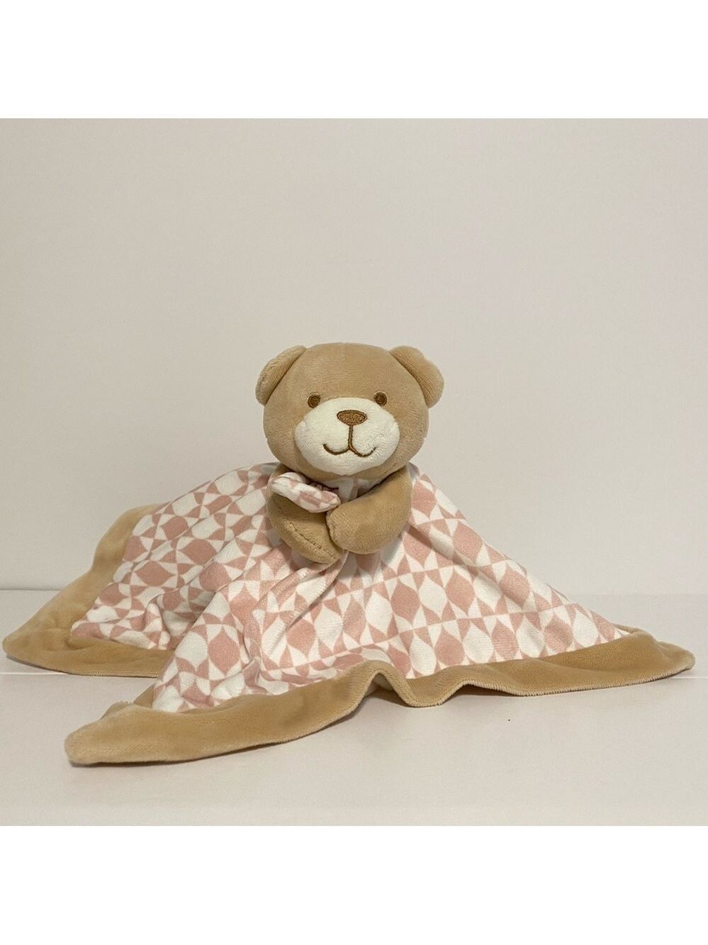 Linzy Teddy Bear Lovey Baby Security Blanket Tan Brown Soft Cuddle Toy